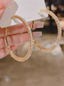 Emily Bijoux Brinco de Argola com Pedra Zircônia