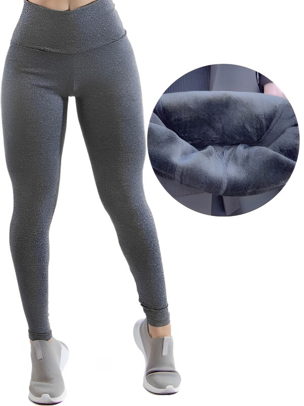 Calça Flanelada Legging Quentinha Tecido Grosso Confortável Cós Alto