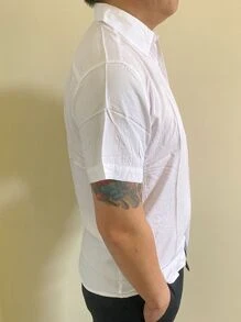 Camisa Masculina Manga curta Praia Social Slim Havaiana Barata Tecido e Viscose