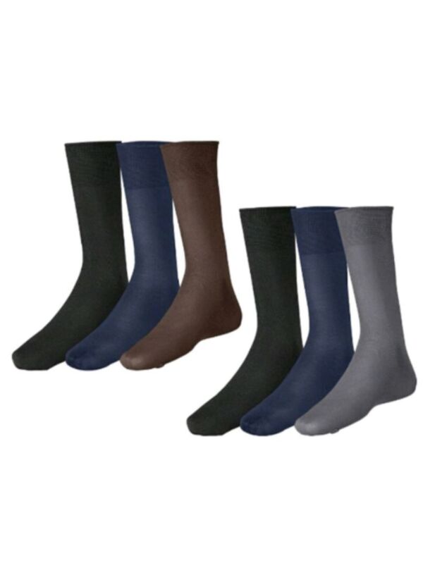 Kit 3 pares de meia fina social Masculina cano longo