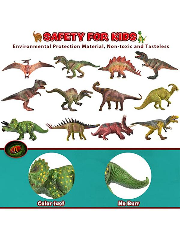 JOYIN 12pcs Dinosaur Figures Playset 7 Inch, Realistic Jurassic