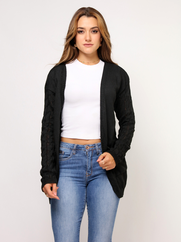 Blusa feminina sobretudo longo casaco parka kimono tricot com bolso