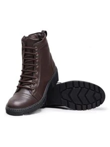 Bota Coturno Feminino Ziper Lateral Cano Medio