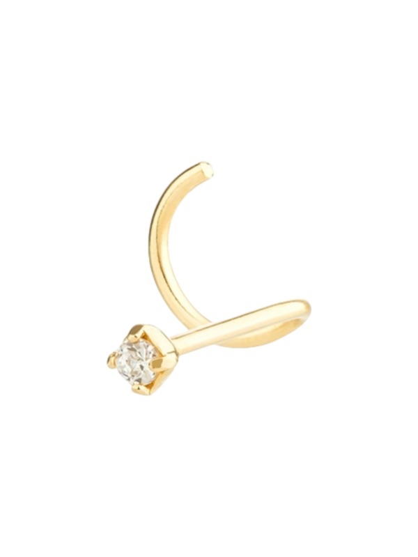 Piercing De Nariz Nostril Folheado a Ouro Ponto De Luz Zirconia 1.5mm