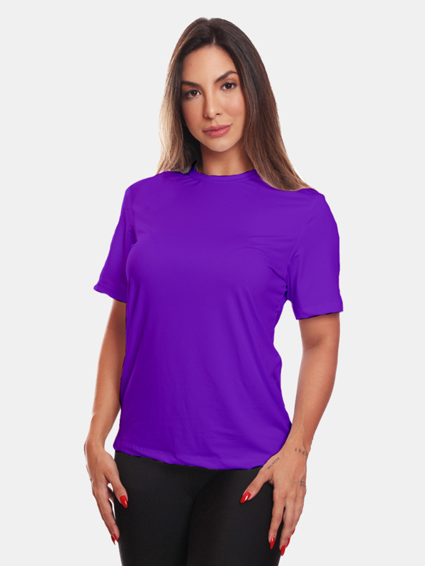Camiseta Feminina Dry Fit Básica Lisa Proteção Solar UV Térmica Blusa Academia Esporte Camisa