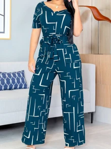 Macacão GEOMÉTRICO Macaquinho Feminino Pantalona Versatilidade e Conforto em uma Peça!