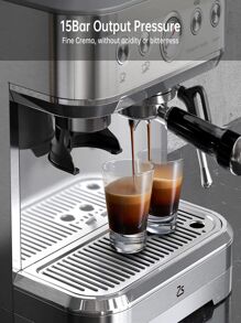 Espresso Machine With Milk Frother, All In One Cappuccino Latte Coffee Maker For Home Barista, Built-In Bean Grinder, 85oz Removable Water Tank, Gifts For Dad, Mom, Coffee Lover