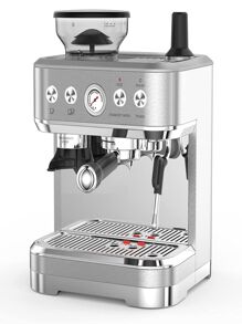 Espresso Machine With Milk Frother, All In One Cappuccino Latte Coffee Maker For Home Barista, Built-In Bean Grinder, 85oz Removable Water Tank, Gifts For Dad, Mom, Coffee Lover