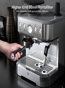 Espresso Machine With Milk Frother, All In One Cappuccino Latte Coffee Maker For Home Barista, Built-In Bean Grinder, 85oz Removable Water Tank, Gifts For Dad, Mom, Coffee Lover