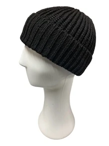 Touca gorro de lã estilo lenhador marinheiro canelado grosso