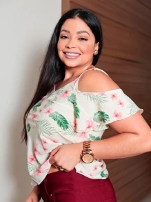 Ciganinha com alça fina estampado