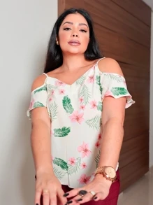 Ciganinha com alça fina estampado