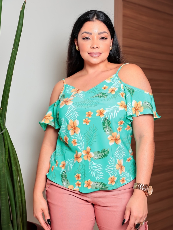 Ciganinha com alça fina estampado