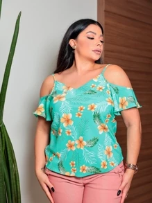 Ciganinha com alça fina estampado