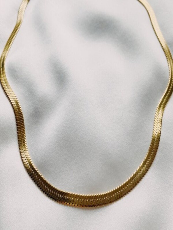 Corrente de clavícula feminina estilo explosivo simples colar de lâmina de aço inoxidável colar de cobra plana de aço de titânio