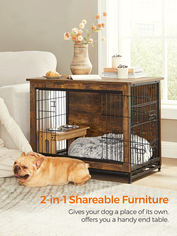 FEANDREA Dog Crate Furniture, Side End Table, Modern Kennel for Dogs