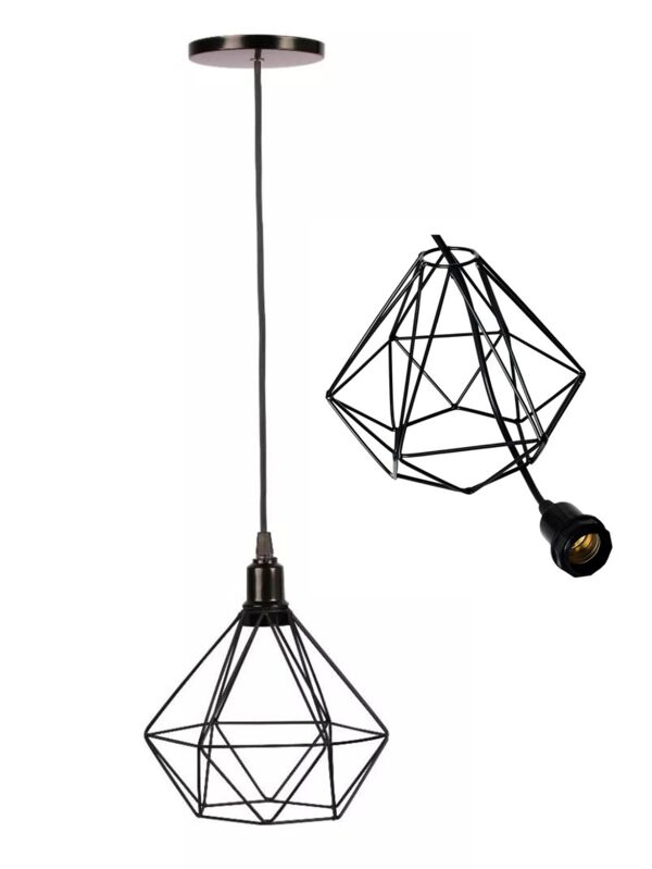 FREDLUX Lustre Pendente Aramado Preto Luminária de Teto SHEIN Brasil
