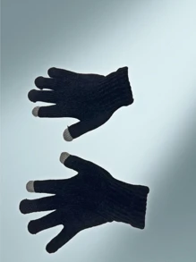 Luvas De Chenile de Lã Lisa Frio Com Touch Screen Adulto Inverno Basica Unisex