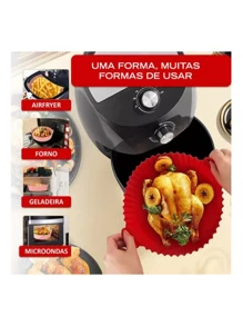 Forro PLATO Para Air Fryer De Silicone Reutilizável Antiaderente