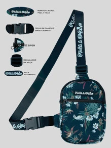 Pega A Visao Shoulder Bag Unissex Mini Bolsa Necessaire Floral Pequena + Chapeu Bucket Pega a Visão Preto