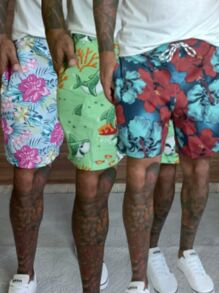 Kit 3 Peças Bermuda Short Mauricinho Estampado Masculino