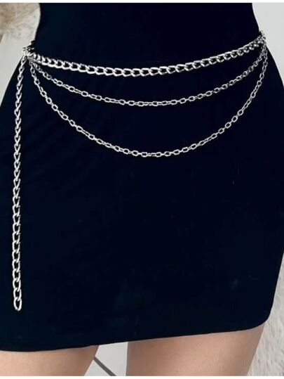 CINTO DE CORRENTE MODA TRÊS CAMADAS (CORRENTE FINA) PEÇA SIMPLES E DELICADA