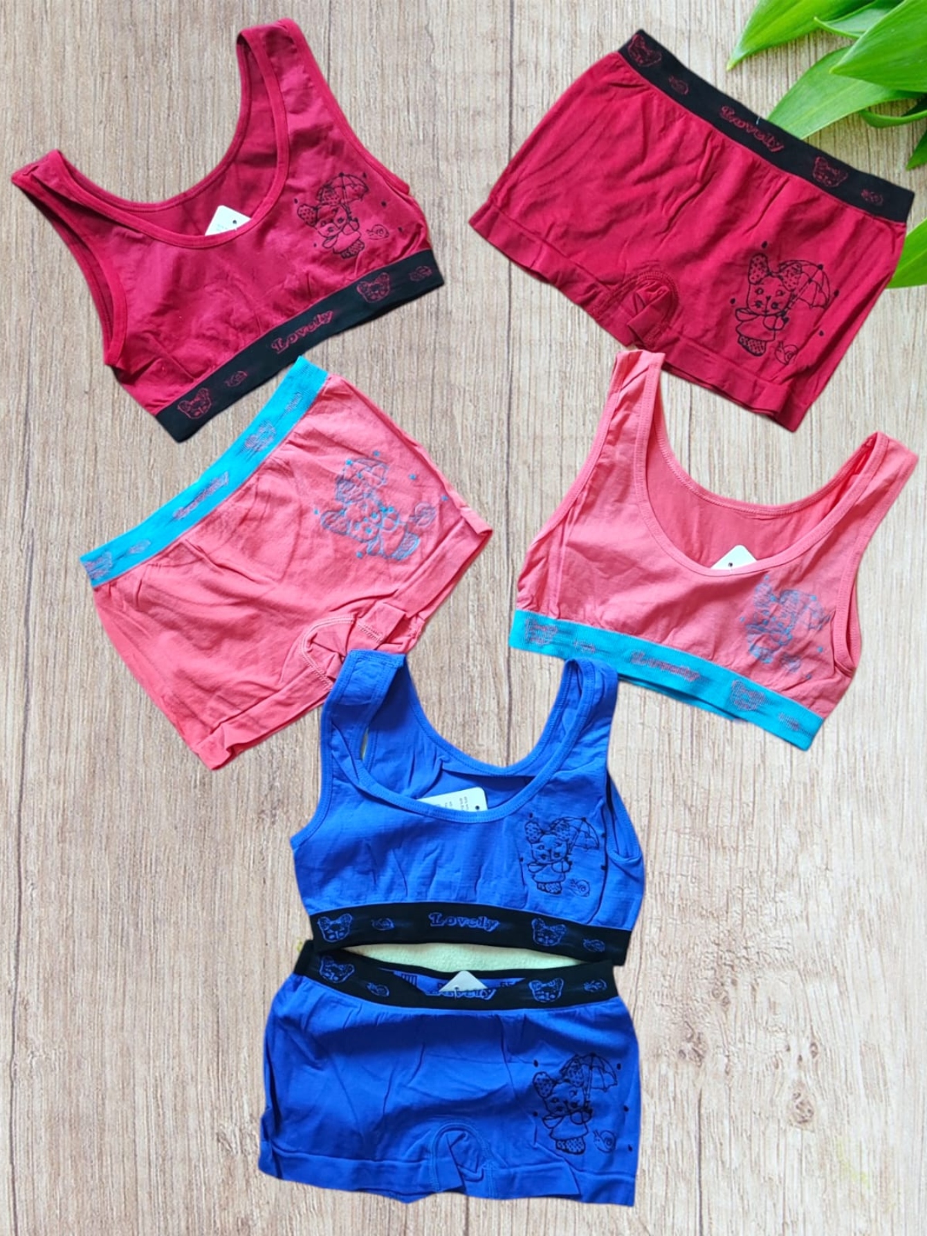 2 Coordinados De Ropa Interior Para Niña De 7 a 10 Años Colores Y