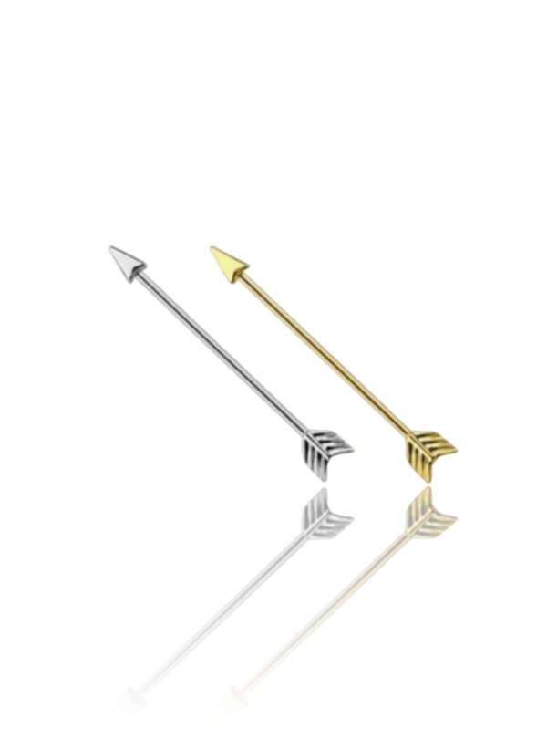 Piercing Transversal Industrial De Flecha Aço Cirúrgico Para Orelha