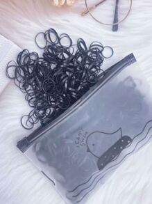 Kit 500 Elásticos De Cabelo Com Bolsa de Silicone xuxinha de cabelo