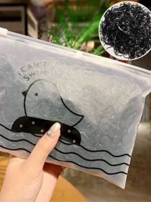 Kit 500 Elásticos De Cabelo Com Bolsa de Silicone xuxinha de cabelo