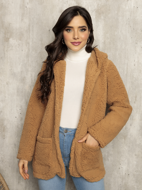 casaco de teddy moda feminina