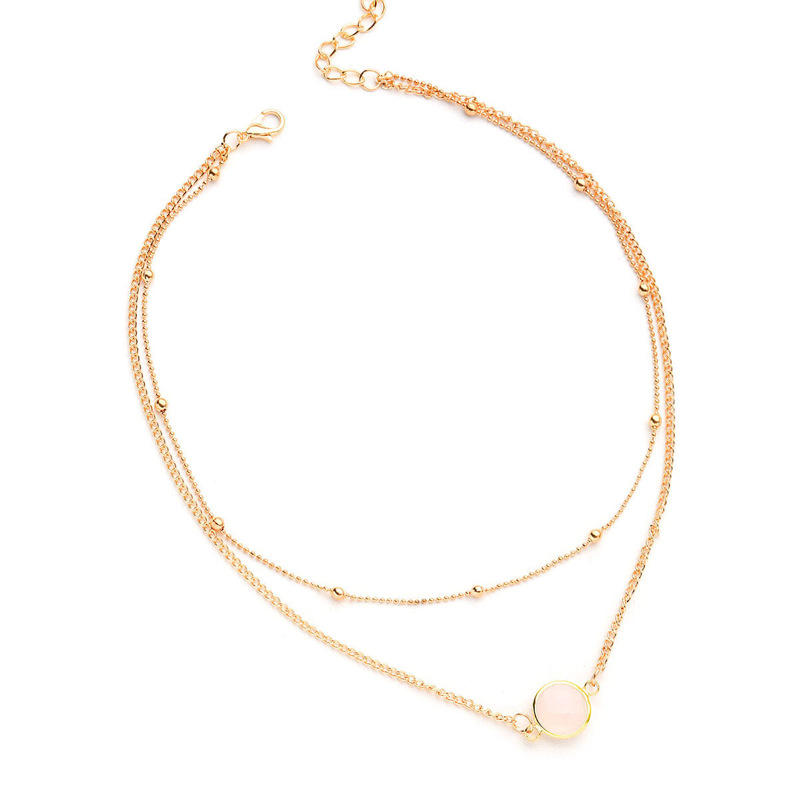 

Glass Ball Design Layered Necklace, Gold