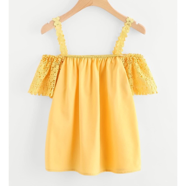 

Open Shoulder Guipure Lace Sun Top