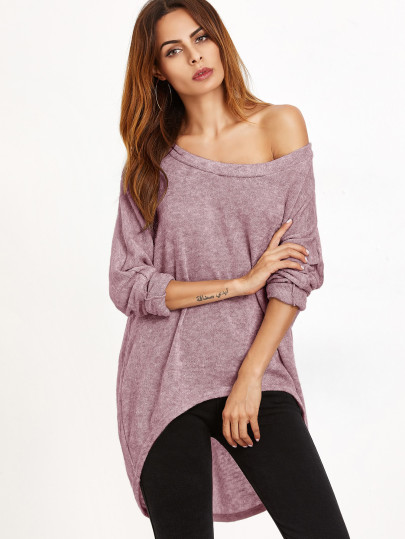 One Shoulder Dip Hem T-shirt