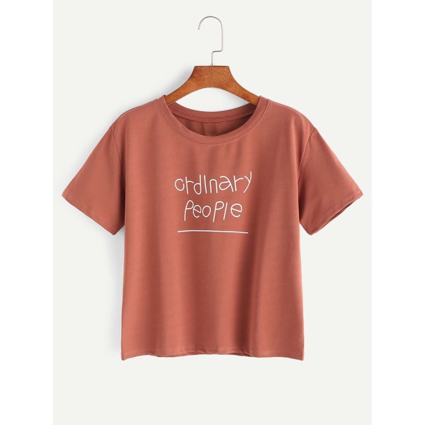 

Brick Red Letter Graphic T-shirt