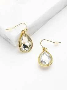 Water Drop Shaped Crystal Earrings