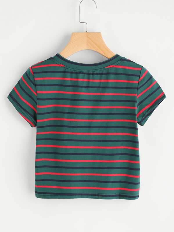 

Contrast Striped Tee, Multicolor