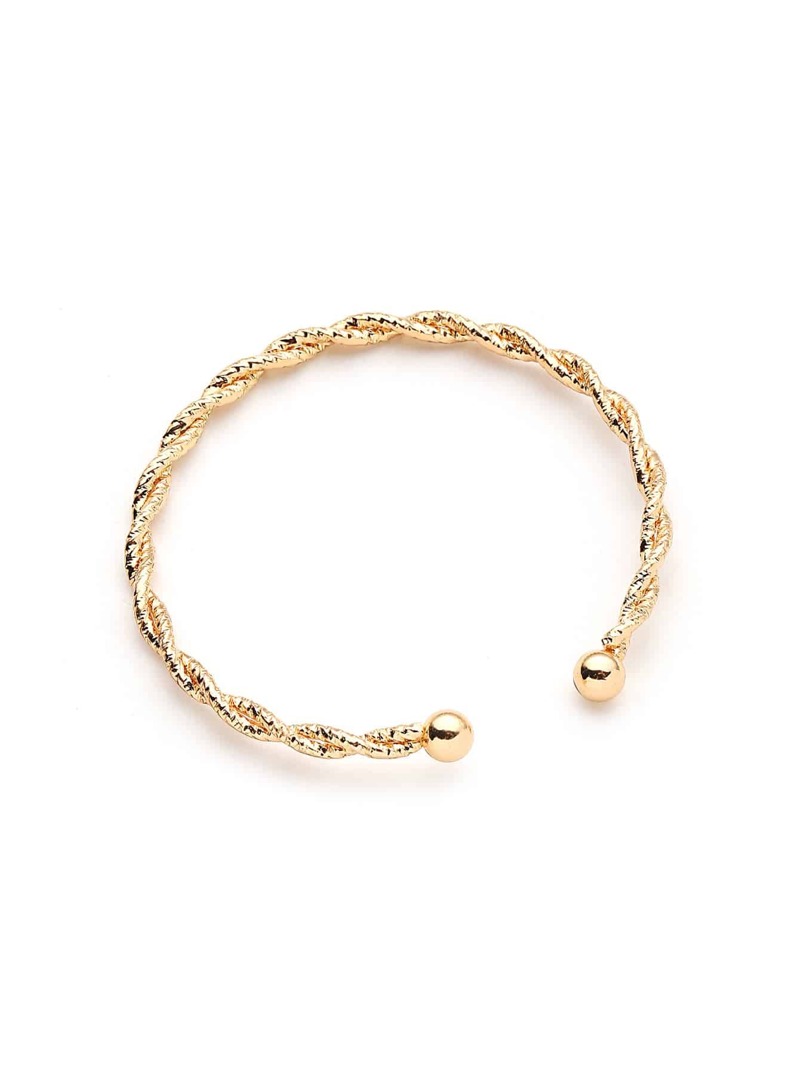 

Plated Woven Design Bracelet, Gold