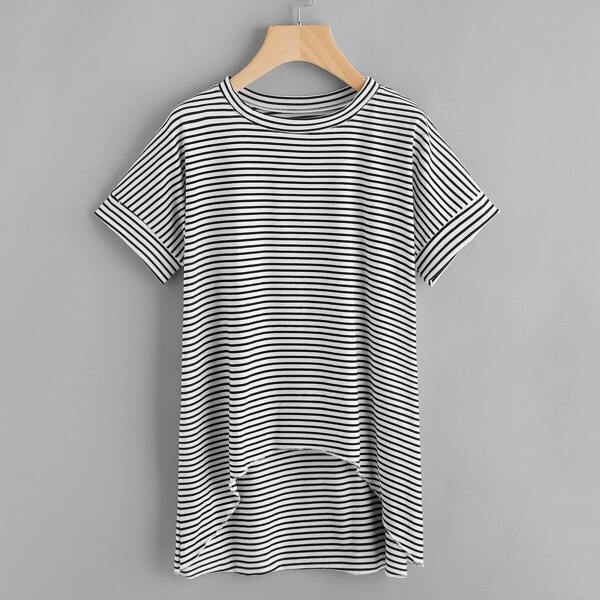 

Dip Hem Striped T-shirt