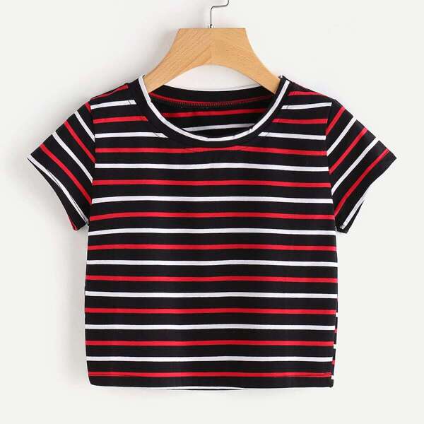 

Striped Crop Tee