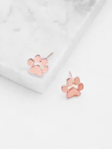 Pendientes en forma de pata de gato - Rosa - Ver 1