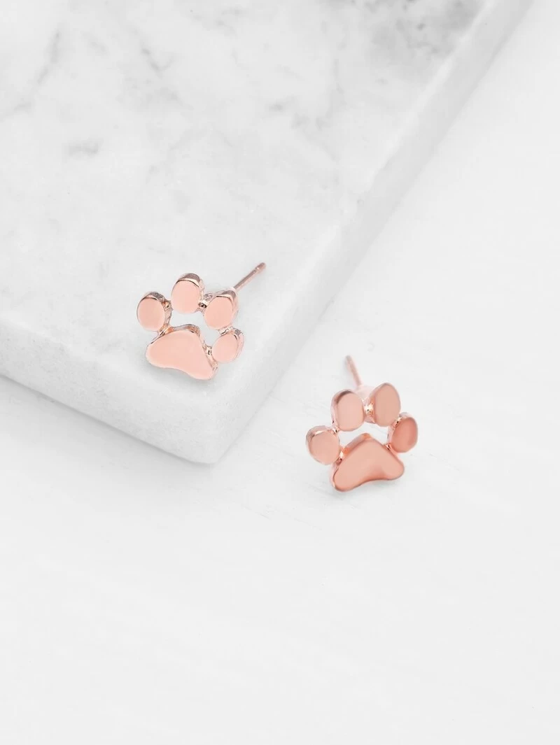Metal Paw Cute Stud Earringsfor Women Romwe Metal Paw Cute Stud Earrings