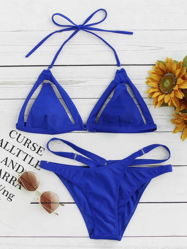 Triangle Cutout Halter Top Bikini Set SHEIN USA