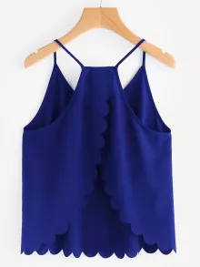 SHEIN Privé Scalloped Back Tulip Hem Cami Top - Royal Blue - View 2