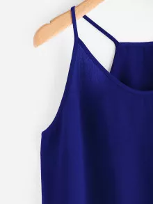 SHEIN Privé Scalloped Back Tulip Hem Cami Top - Royal Blue - View 4