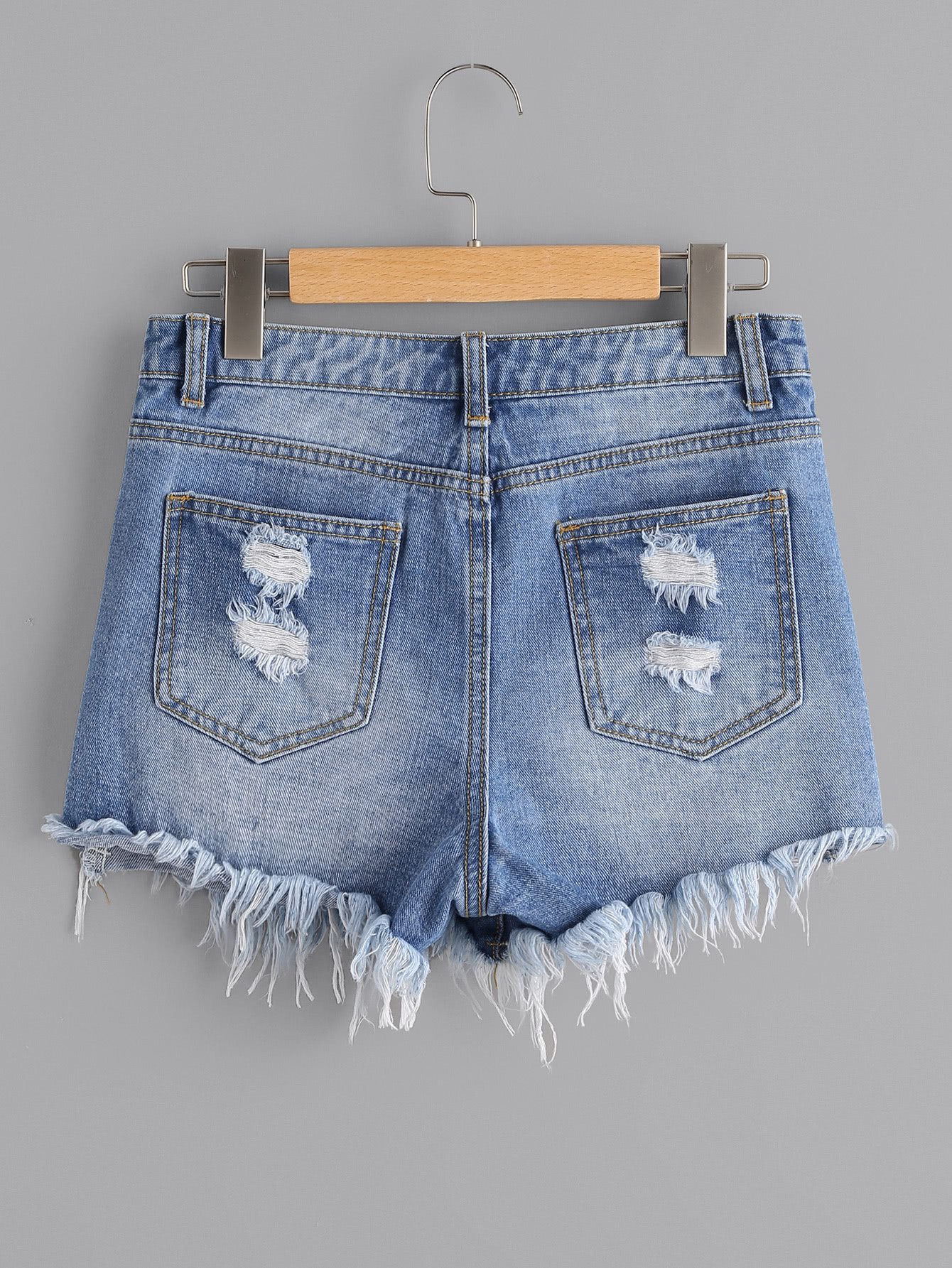 jean shorts with pearls