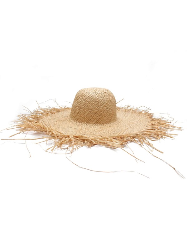 Raw Edge Straw Beach Hat Shein Sheinside