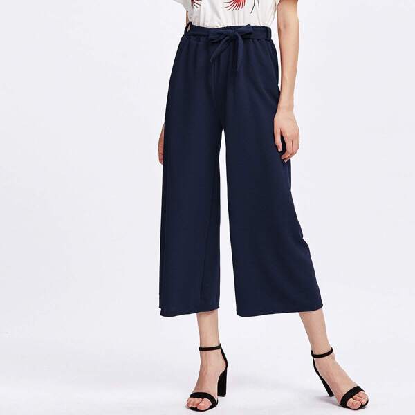 Tie Waist Wide Leg Pants