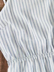 Đầm Knot Sọc Màu xanh lam Kỳ nghỉ - Xanh và trắng - Xem 4