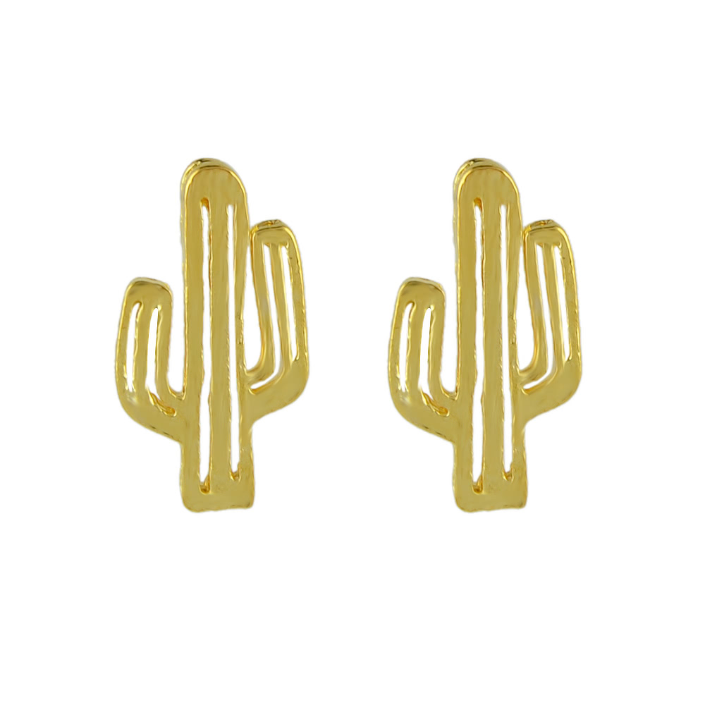 

Cactus Shape Gold Rosegold Earrings